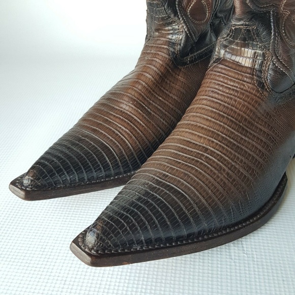 Los Altos Genuine Lizard Teju Cowboy Boots Size 6 main image 8